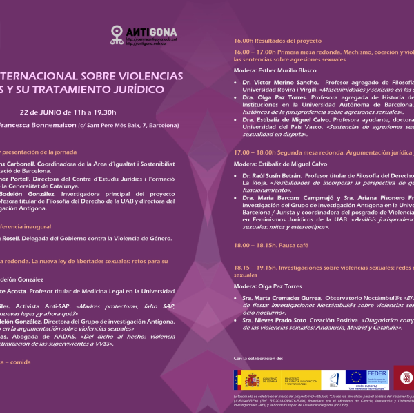 Jornada internacional sobre violències sexuals i tractament jurídic
